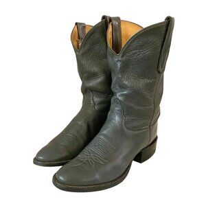 Tony Lama Mens Leather Cowboy Boots 7.5 D Western #2803 Gray Cowhide Pull On